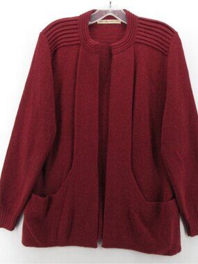 Simply Natural Sweater Medium Alpaca Blend Open Cardigan Chunky Ribbed